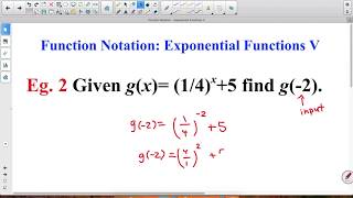 Function Notation Exponential Functions V