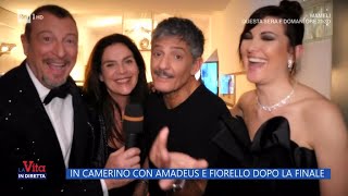 In camerino con Amadeus e Fiorello dopo la finale - La Vita in diretta - 12/02/2024