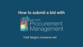 eProcurement - How to Submit a Bid in Ion Wave