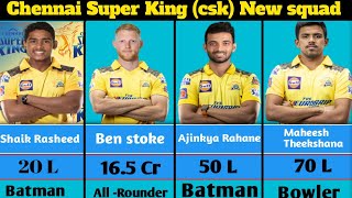 IPL 2023| Channai Super King (csk) new squad player list 2023 | CSK all players list 2023 |
