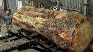 Turning a Giant Tree into an Expensive Dining Table. Korea’s Wooden Table Mass Production Process