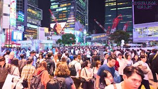 𝟜𝕂 ご機嫌感たっぷり！😊連休初日夜に超大混雑の渋谷散歩 2024