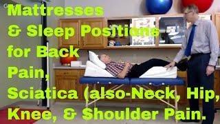 Mattresses & Sleep Positions for Back Pain, Sciatica (Also-Neck, Hip, Knee, & Shoulder Pain)