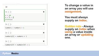 Python basics - Updating a single value inside an array