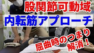 【股関節可動域　屈曲　つまり改善】　股関節可動域、屈曲時のつまりを改善する内転筋アプローチ方法