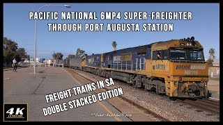 Pacific National 6MP4 Super-Freighter through Port Augusta Station 13/7/19