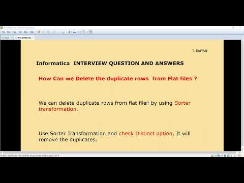 Informatica Powercenter, Interview Q & A,Deleting duplicate rows from flat file