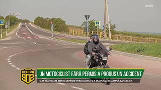 UN MOTOCICLIST FĂRĂ PERMIS A PRODUS UN ACCIDENT