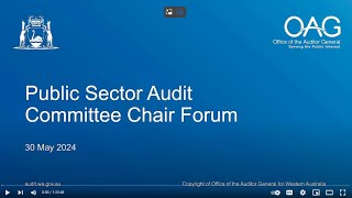 Public Sector Audit Committee Chair Forum - 30 May 2024