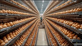 How To Harvest Millions of Chicken Eggs with Robots and Conveyor Belts | Inside Egg Factory