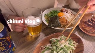 vlog/社会人の休日/GWのいちご狩りデート/出勤前の朝ごはん/油そばとビール/チキンラーメンチャーハン