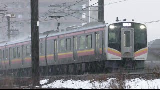 土砂降りの中を進むE129系B3編成 吉田→新潟→長岡【4K】426M