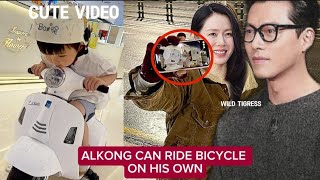 CUTE video of BABY ALKONG CAN RIDE THE BICYCLE ON HIS OWN! BINJIN HAPPILY SHARED