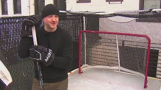 Queens man builds backyard ice rink as deep freeze hits NYC