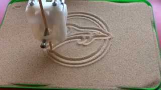 AxiDraw® example - sand drawing (dolphin)