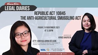 The Anti-Agricultural Smuggling Act | Legal Diaries | #KalingangKatribu