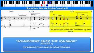 'Somewhere Over the Rainbow' (Version 2) - jazz piano tutorial