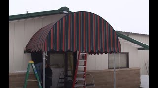 Dome Awning Canopy Construction made from Acrylic Fabric