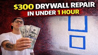 $300 Drywall Repair in under one hour #drywallrepair