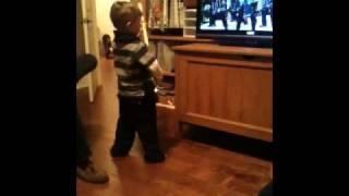 Cute Kid Rocks Out To Super Bowl 2011 Halftime Show
