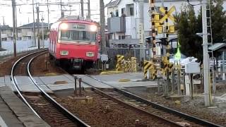 名鉄3100系+3500系 6000系鉄仮面一ツ木駅離合