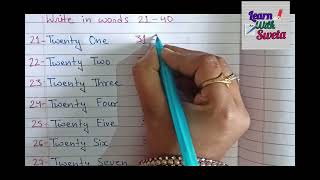 Number Name 21 to 40 with Spelling | Write and Learn 21 to 40 with Spelling | 21 - 40 in words |