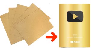 Diy Golden Play Button #diy​ #shorts​ #goldenplaybutton​ #craft​ ​