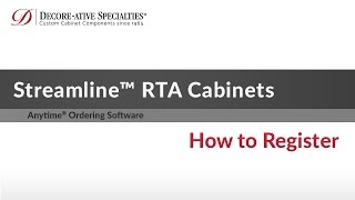 Streamline® RTA Cabinets - How to Register