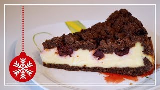 IDEALNY NA ŚWIĘTA waniliowy sernik z wiśniami i kruszonką / Vanilla cheesecake (Eng CC)