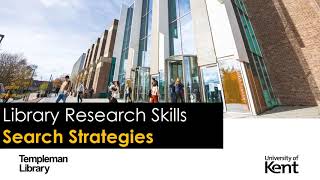 Library research skills: Search strategies