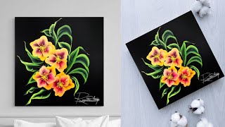 Vivid Flower Painting Using Acrylics - ART AWESOME