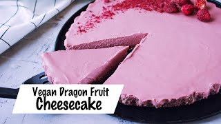 Easy Vegan Dragon Fruit Cheesecake Dessert (No Bake) Recipe