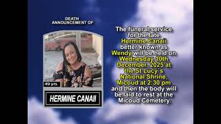 Hermine Canaii ~ Short Obituary