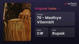 Tabla Sounds Rupak at 70 BPM of Scale C# - Perfect Loop for Music Practice