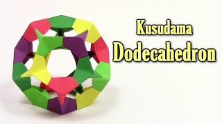 Origami easy Kusudama Dodecahedron - Origami easy tutorial