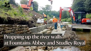 Propping up the river walls at Fountains Abbey