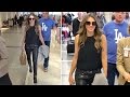 Elizabeth Hurley Flawless At 50 In Leather Pants At LAX