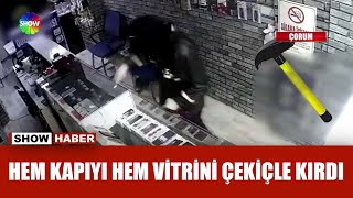 Cep telefonu dükkanında çekiçli hırsızlık