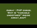 Array : PHP error. Why is 