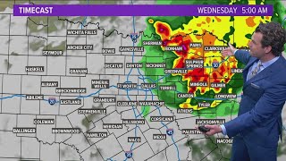 DFW Weather: Here's the latest severe weather outlook for North Texas on Tuesday night and into Wedn
