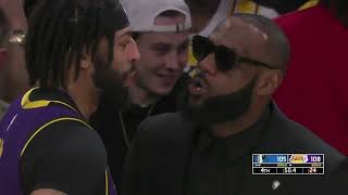 LBJ CHEWS OUT AD & YELLS AT HIM! THEN AD STOPPED TRYING AFTERWARDS! GAVE UP POINTS!