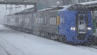 冬の砂川駅を発着する列車と通過する貨物列車［@JR北海道函館本線］ #JR北海道 #函館本線 #砂川駅 # 789系 #737系 #Ｈ100系 #キハ283系 #キハ261系 #特急列車 #普通列車