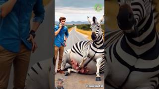 Doctor's rescued a weak pregnant zebra from rural road#humanity#veterinary#treatment #zebra