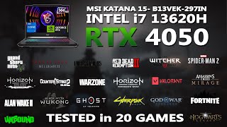 MSI KATANA 15- i7 13620H + RTX 4050 Gaming Benchmark Test | Tested in 20 Games | RTX 4050 |