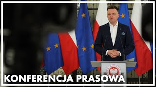 Konferencja prasowa marszałka Sejmu Szymona Hołowni.