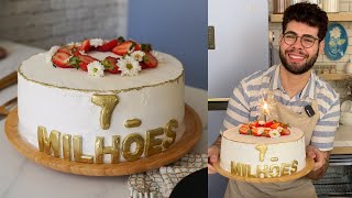 BOLO DE NINHO COM MORANGO | ESPECIAL 7 MILHÕES DE INSCRITOS | BOLO DE FESTA