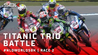 Titanic trio battle it out in Assen Race 2 🚀 | #NLDWorldSBK 🇳🇱