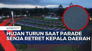 Detik-Detik Hujan Turun saat Parade Senja Retret Kepala Daerah di Akmil Magelang