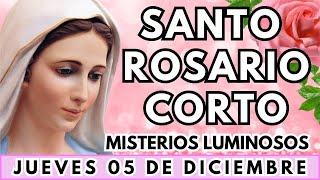 SANTO ROSARIO CORTO de hoy Jueves 5 de Diciembre 2024🍎Misterios Luminosos🍎Rosario corto de hoy🙏🏼