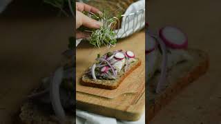 Day 1: How to make a herring open faced sandwich! #shorts #danish #openfacedsandwich #herring